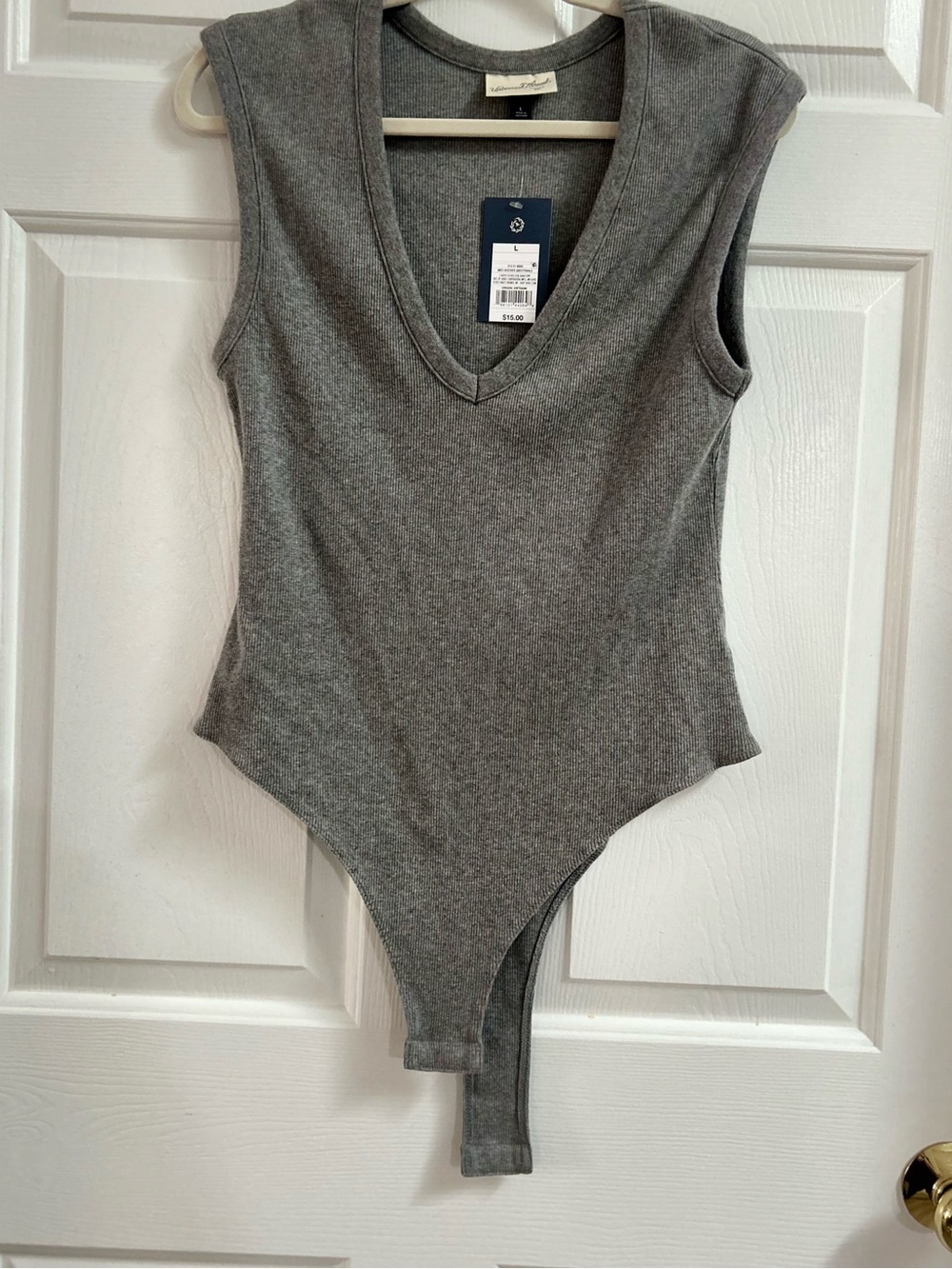 Target Heather Grey Sleeveless V-Neck Bodysuit